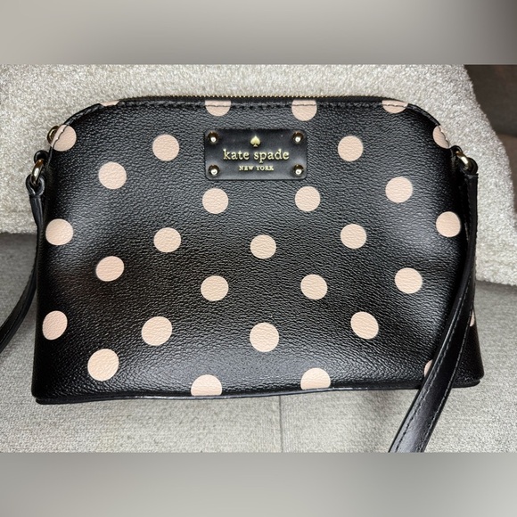Kate Spade Black with Cream Polka Dots Crossbody - Picture 3 of 10